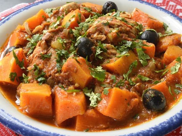 Tajine de poulet à la courge butternut