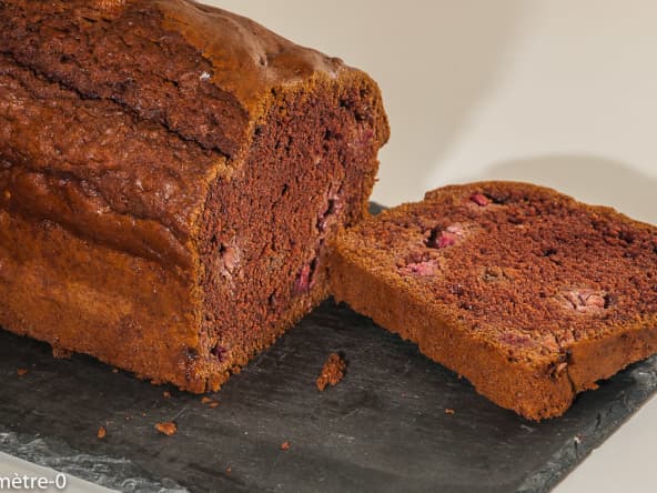 Gâteau du matin cacao framboises