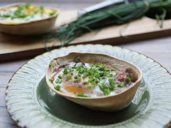 Œuf cocotte forestier en barquitas