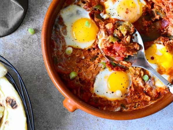 oeufs aux poivrons et tomates (Menemen turc)