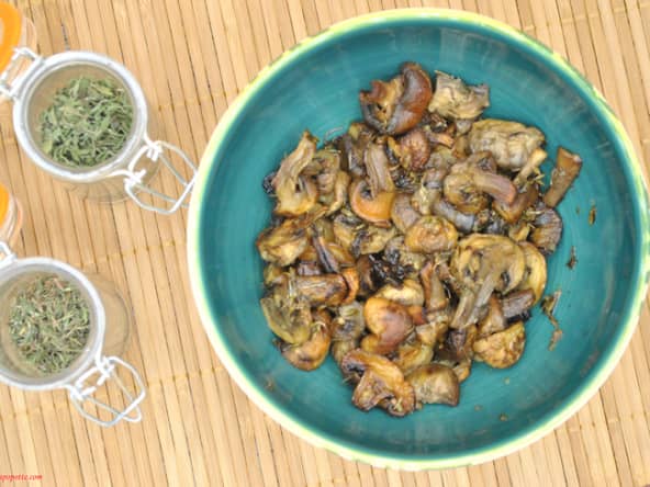 Champignons rôtis aux deux thyms