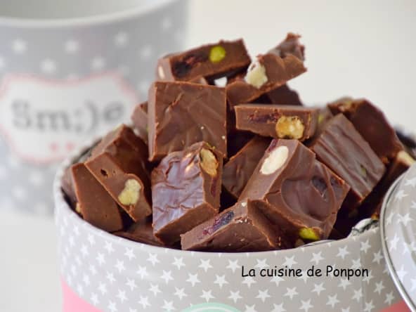 Fudge au chocolat et fruits secs
