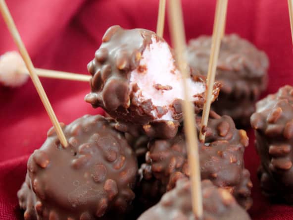 Bouchées chamallow et chocolat au riz soufflé