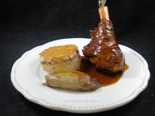 Souris d'agneau en cocotte confites au miel