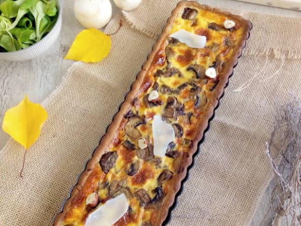 Tarte d’automne aux champignons et châtaignes