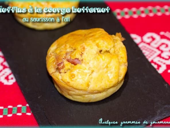 Muffins à la courge butternut au saucisson à l'ail