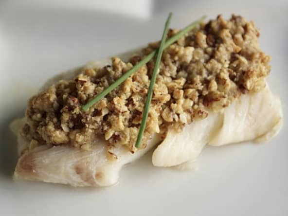 Cabillaud en croûte de noisettes et parmesan