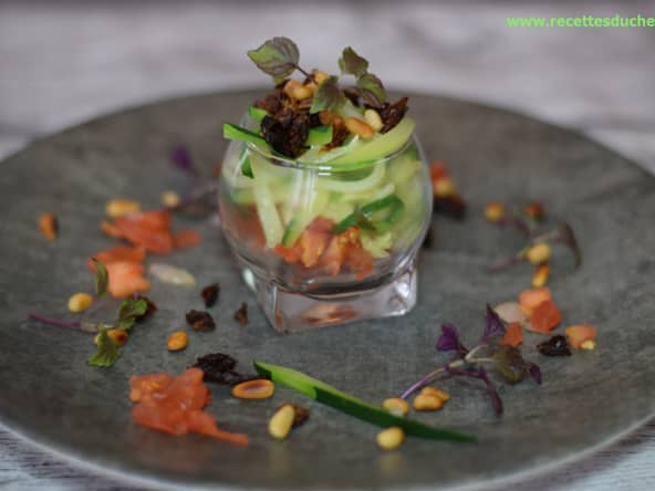 Spaghettis de courgettes et tomates séchées