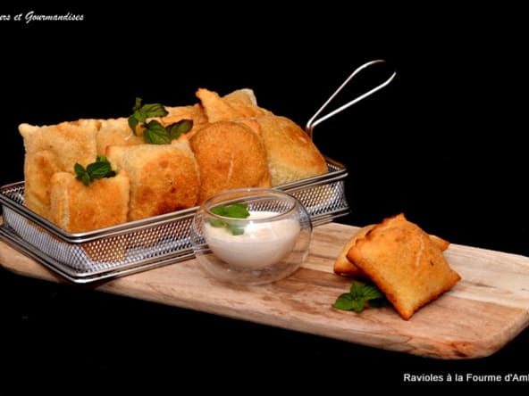 Ravioles frites à la Fourme d’Ambert