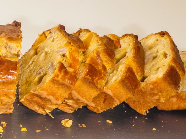 Cake au potimarron, châtaignes et comté