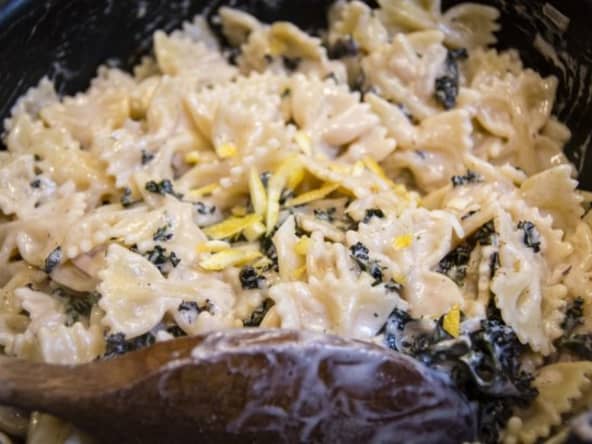 Pâtes crémeuses au kale