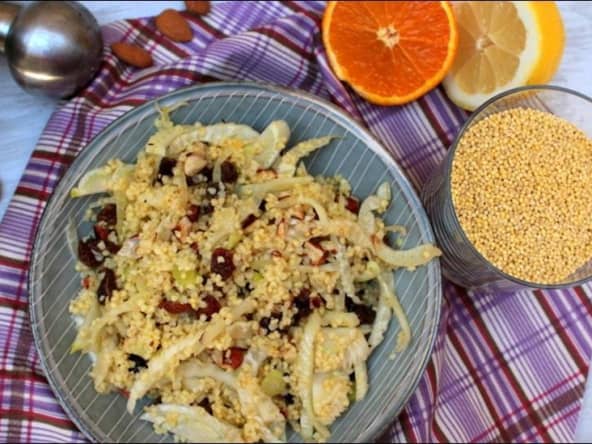 Salade de fenouil au millet et raisins secs sans gluten