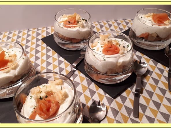 Verrine de truite fumée au mascarpone