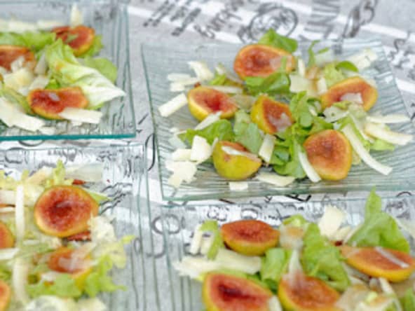Salade d'automne aux figues et fromage de brebis Ossau-Iraty
