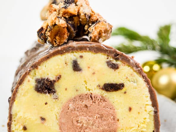 Bûche glacée choco cookies d'après Christophe Felder