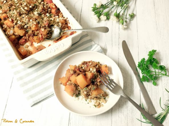 Crumble à la courge butternut