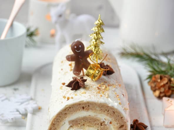 Bûche roulée vegan à l'orange façon pain d'épices