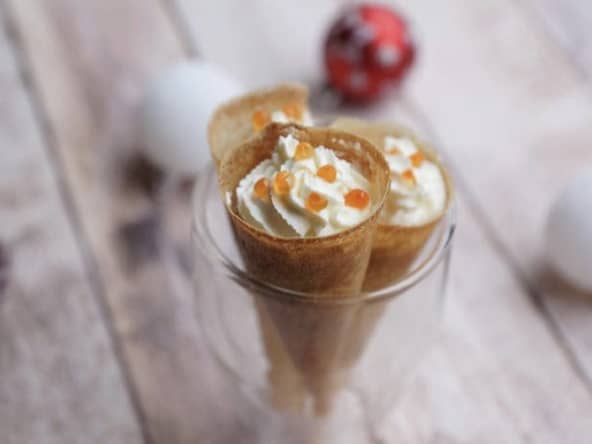 Cornet saumon fumé et chantilly au citron