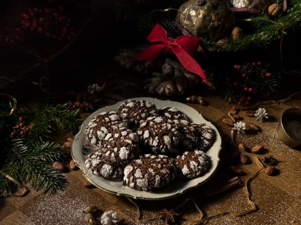 Crinkles au chocolat, macis et gingembre