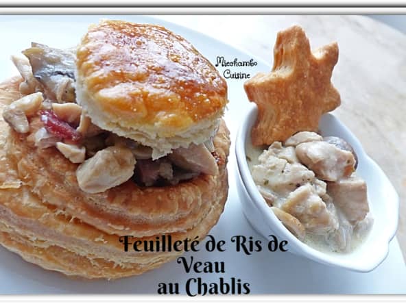 Feuilletés de ris de veau et champignons au chablis