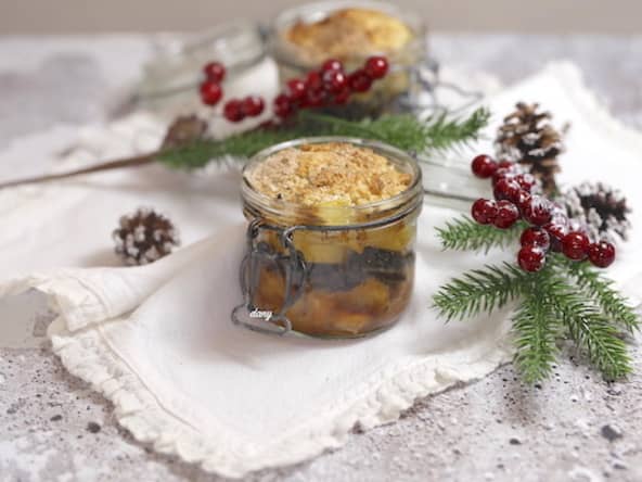 Boudin noir en crumble aux deux pommes