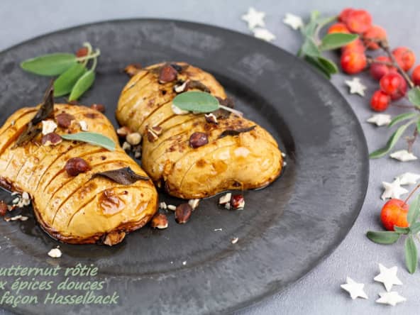 Butternut rôtie aux épices douces façon Hasselback : pour un noël vegan