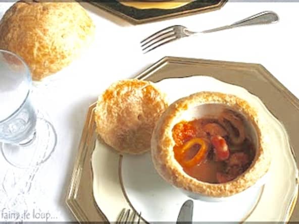 Feuilletés de crustacés et calamars