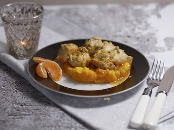 Sauté de dinde aux clémentines et purée de potimarron