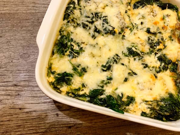 Gratin d'épinards au Gorgonzola