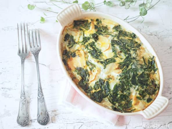 Blettes gratinées à la bûche de chèvre