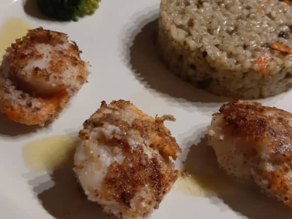 noix de St Jacques aux noisettes, beurre citron