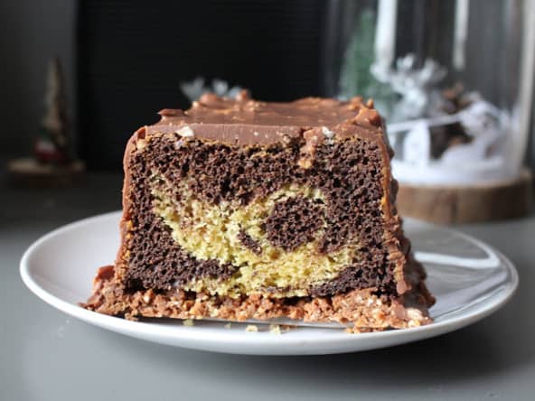 Cake marbré regressif chocolat vanille