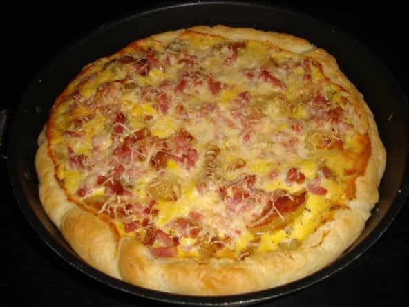 Tarte paysanne aux pommes de terre et aux lardons