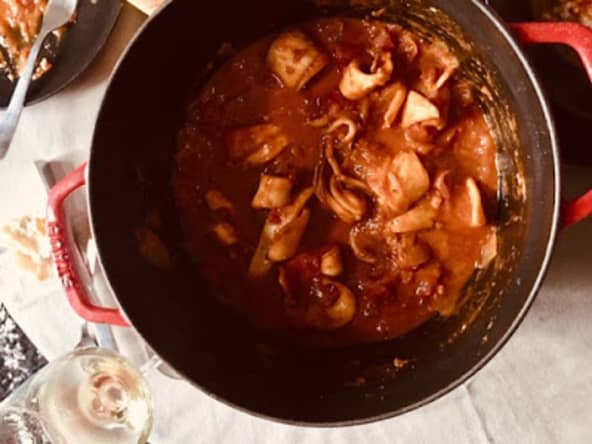 Calamars ou encornets en sauce à l'Américaine maison