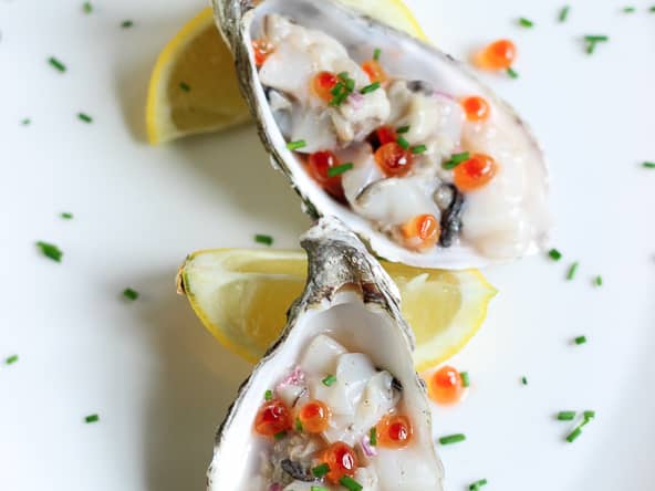 Tartare d'huîtres aux noix de Saint-Jacques pour les fêtes