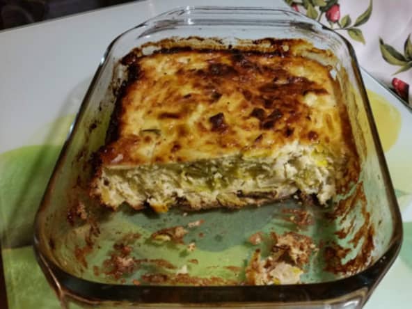 Clafoutis aux poireaux sans lactose ni gluten