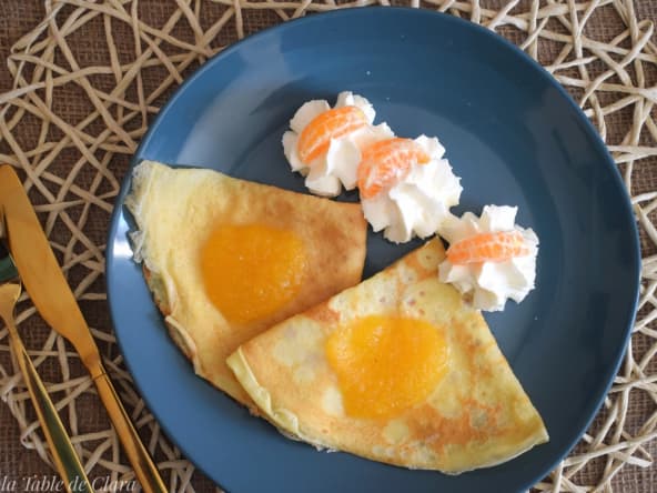 Crêpes coulis et chantilly de clémentines
