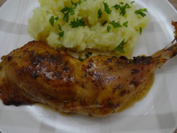 Cuisses de poulet marinées et rôties