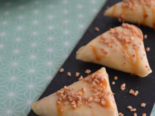 Crêpes aux pommes et confiture de lait façon samoussas