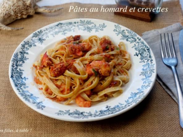 Pâtes au homard et crevettes
