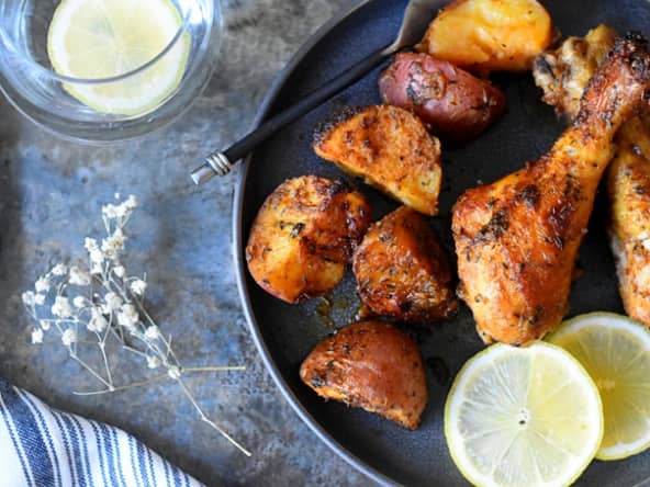 Pilons de Poulet au four aux pommes de terre