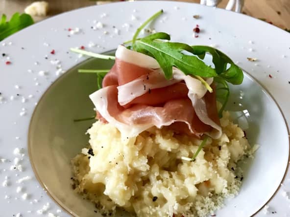 Risotto au parmesan et jambon de parme