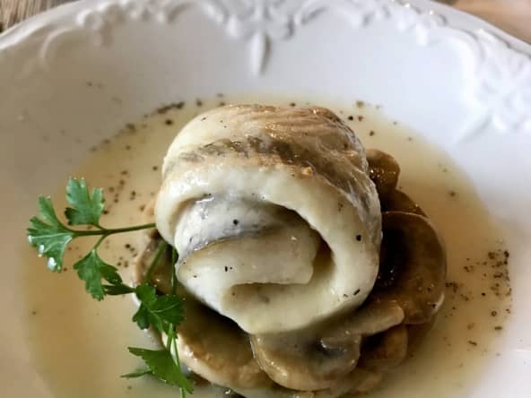 Carrelet au Crémant de Bourgogne et au comté