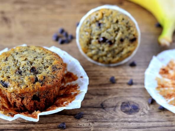 Muffins à la banane et au chocolat