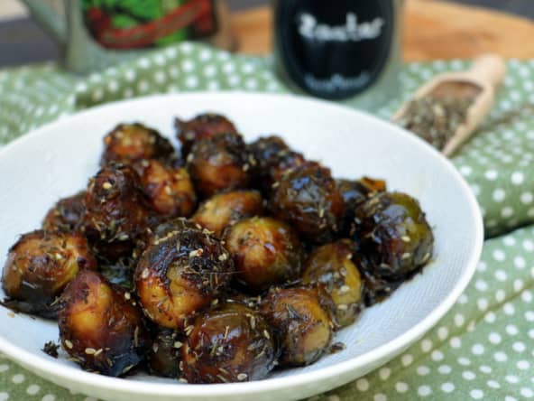 Choux de Bruxelles rôtis au zaatar et sauce soja