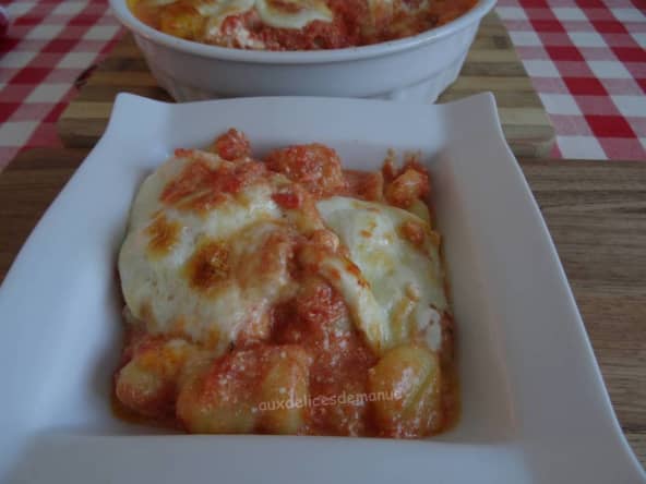 Gnocchis à la ricotta et parmesan, gratinés à la mozzarella