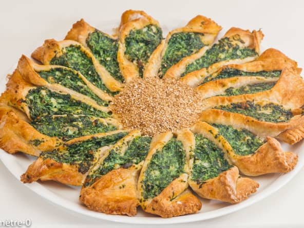 Tarte fleur aux épinards et à la ricotta