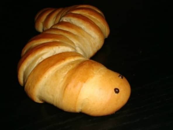 Brioche au Nutella en forme de chenille