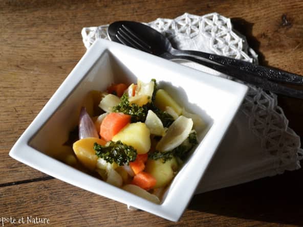 Poêlée d'endives, navets,carottes et chou kale