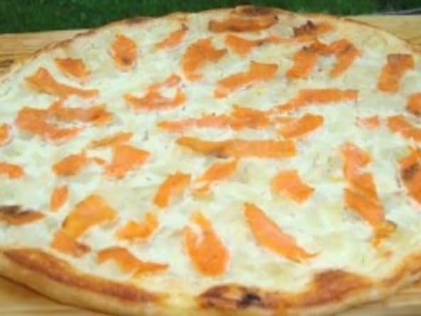 Flammekueche à la truite fumée